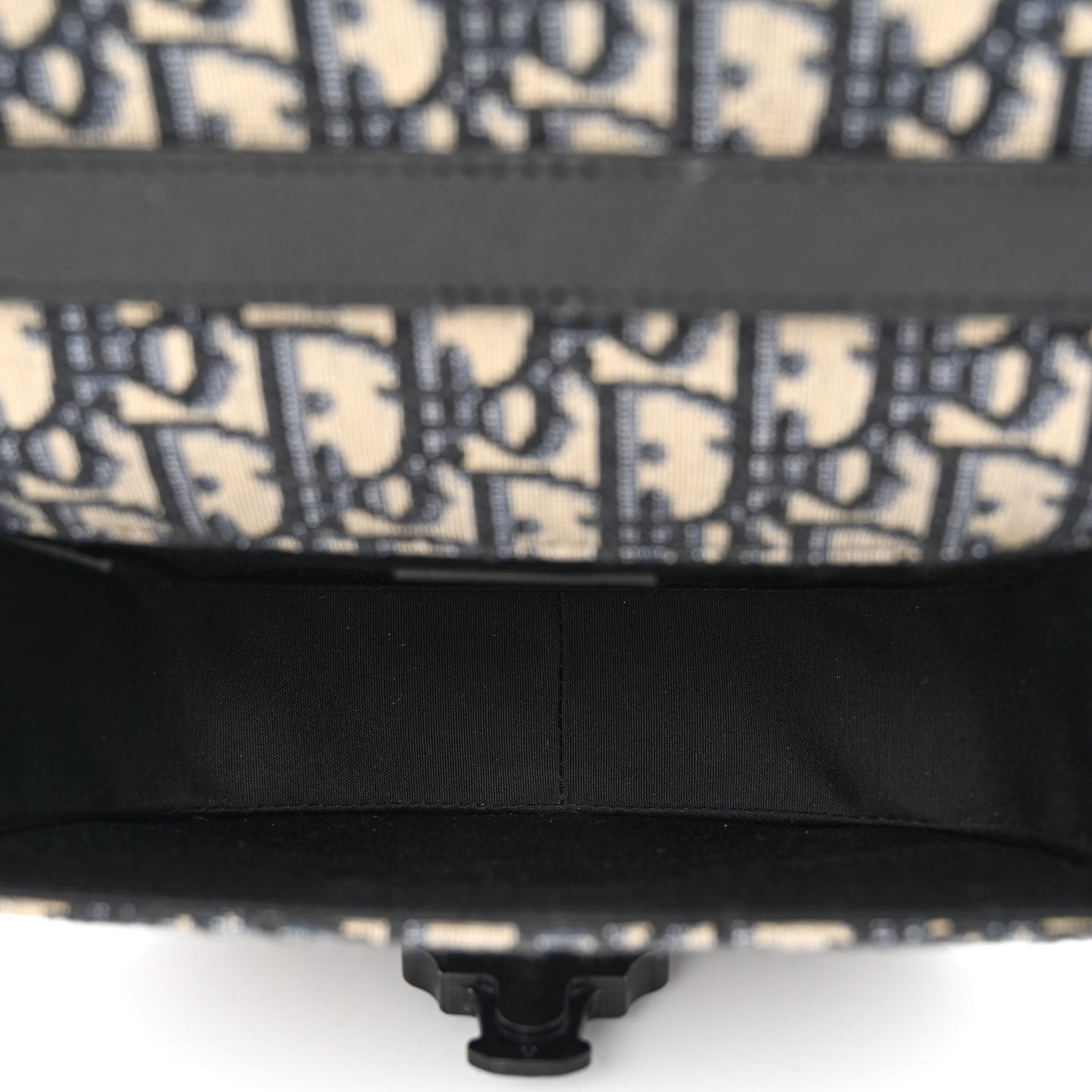 Oblique Grained Calfskin Mini Gallop Bag With Strap Black Beige