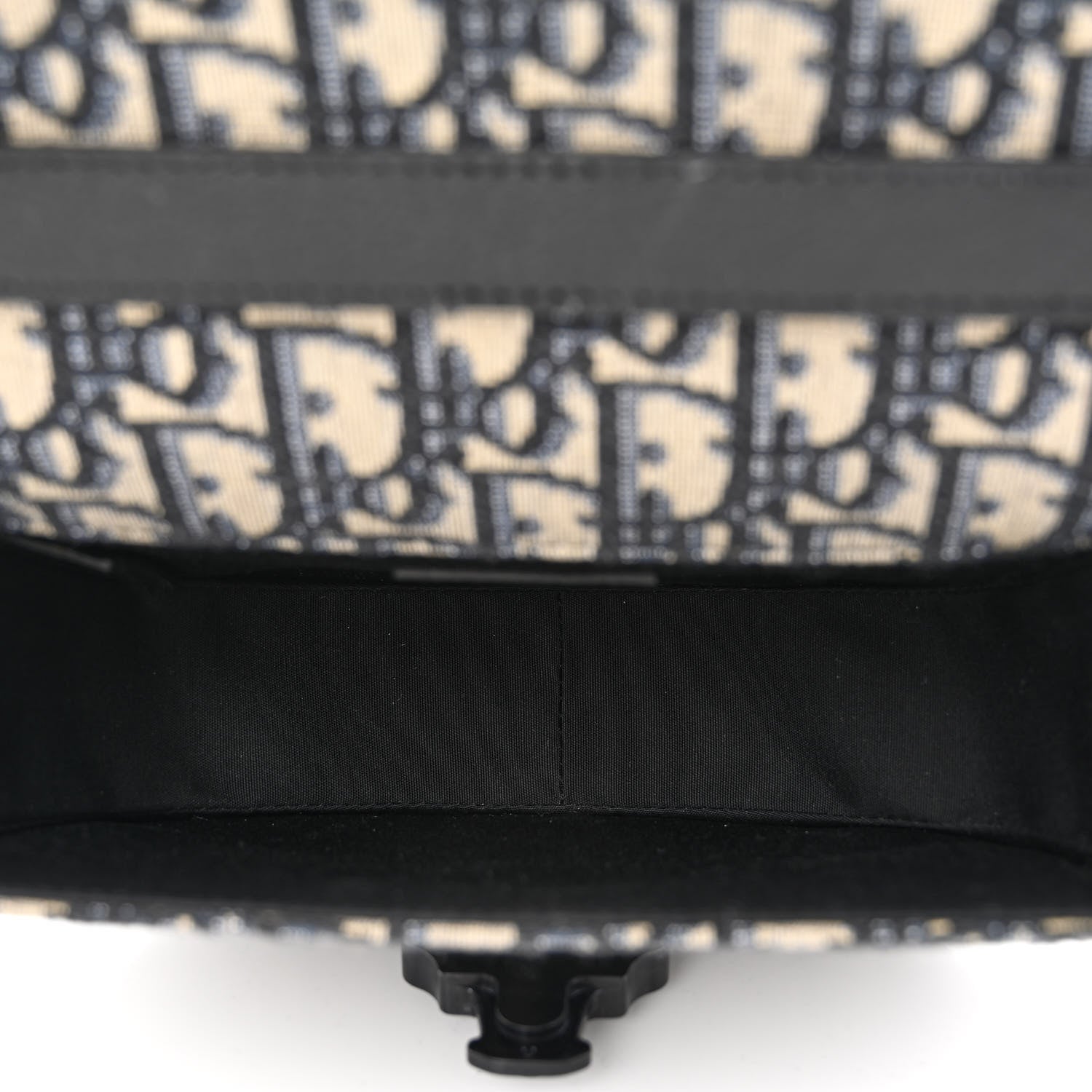 Christian Dior Oblique Grained Calfskin Mini Gallop Bag With Strap Black Beige 5 of 14