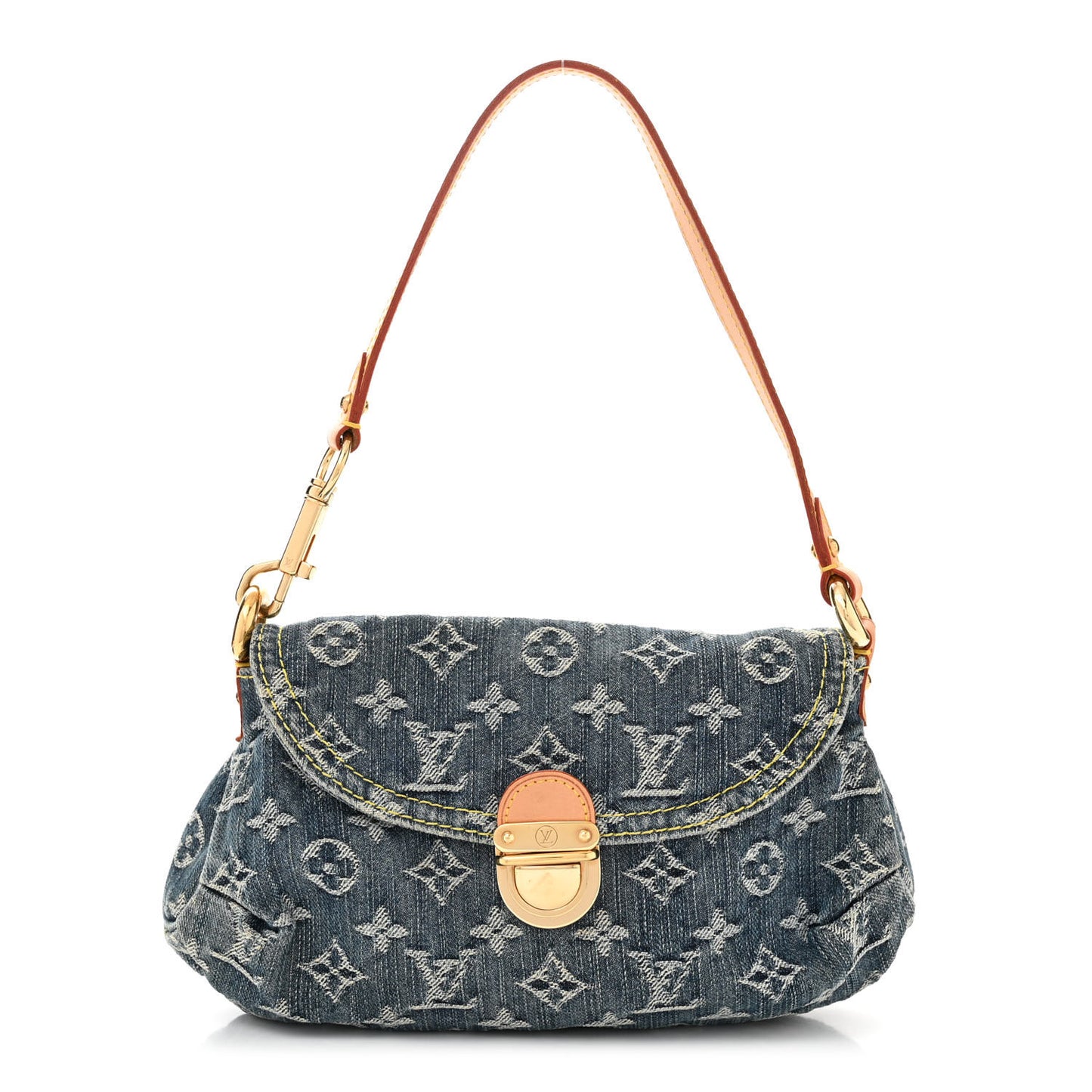 Monogram Denim Mini Pleaty Blue