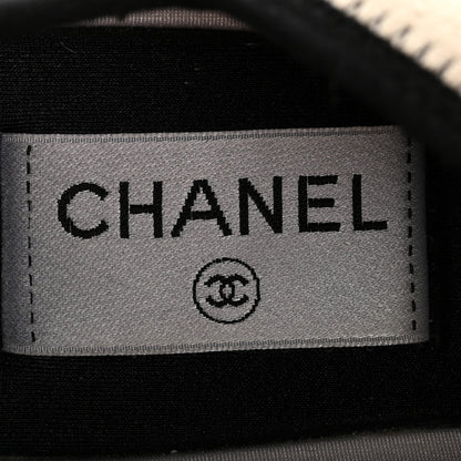 Chanel Fabric Suede Calfskin CC Sneakers 37.5 White Ivory 7 of 10