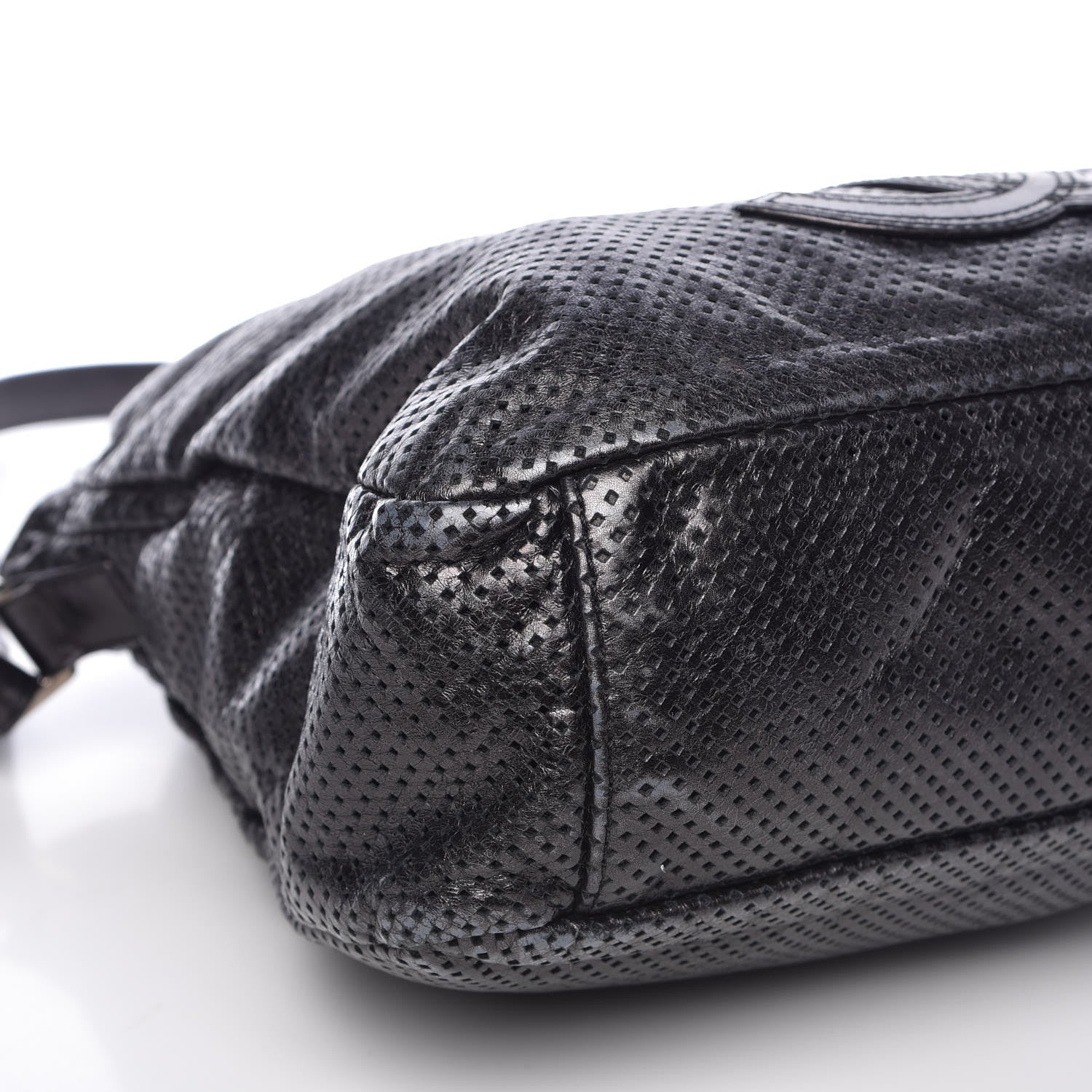 Chanel Glazed Calfskin Perforated Medium Rodeo Drive Tote Black 8 of 9