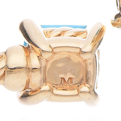 David Yurman 18K Yellow Gold Turquoise Diamond Chatelaine Bypass Bracelet 5 of 5