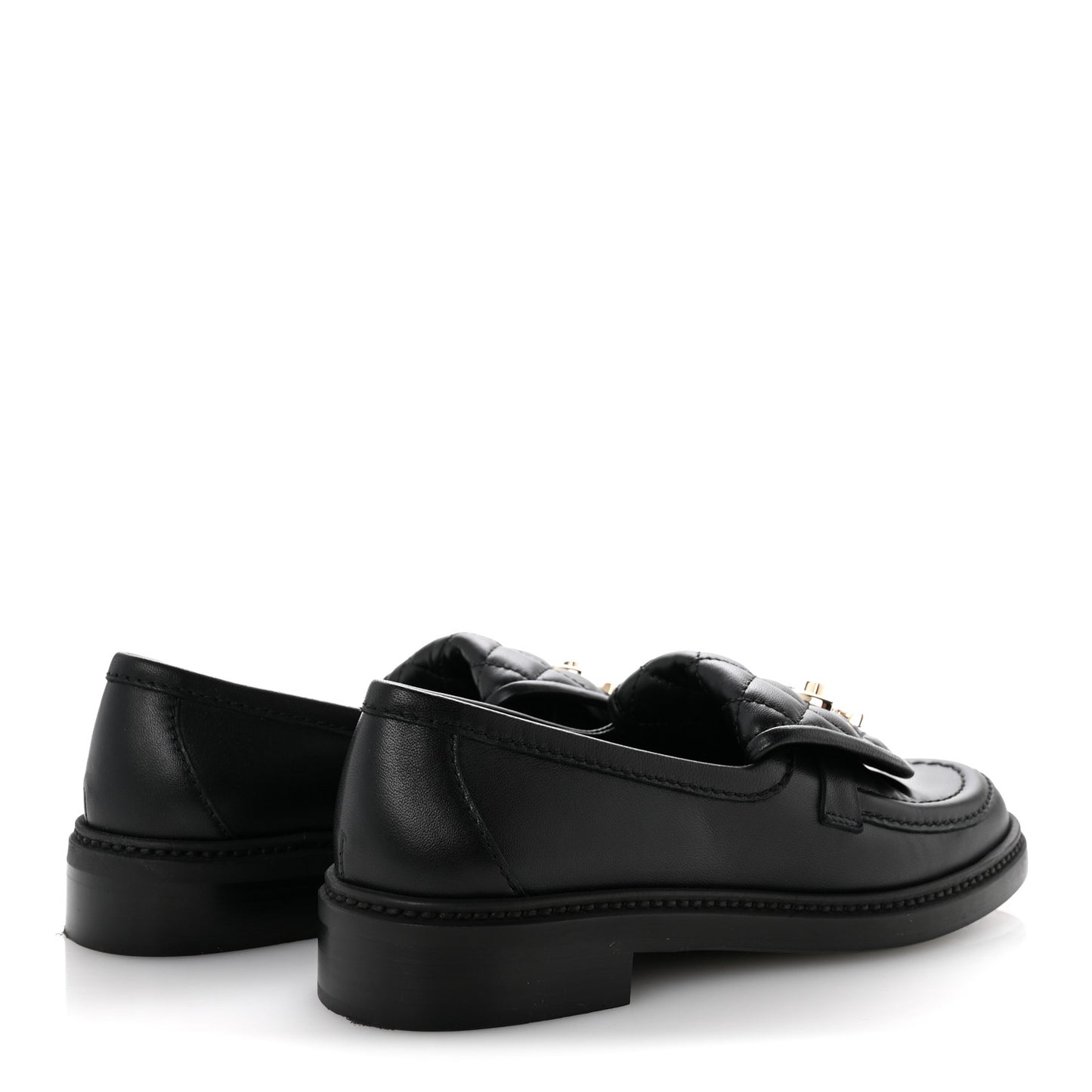 Lambskin Quilted CC Turnlock Loafers 36 Black