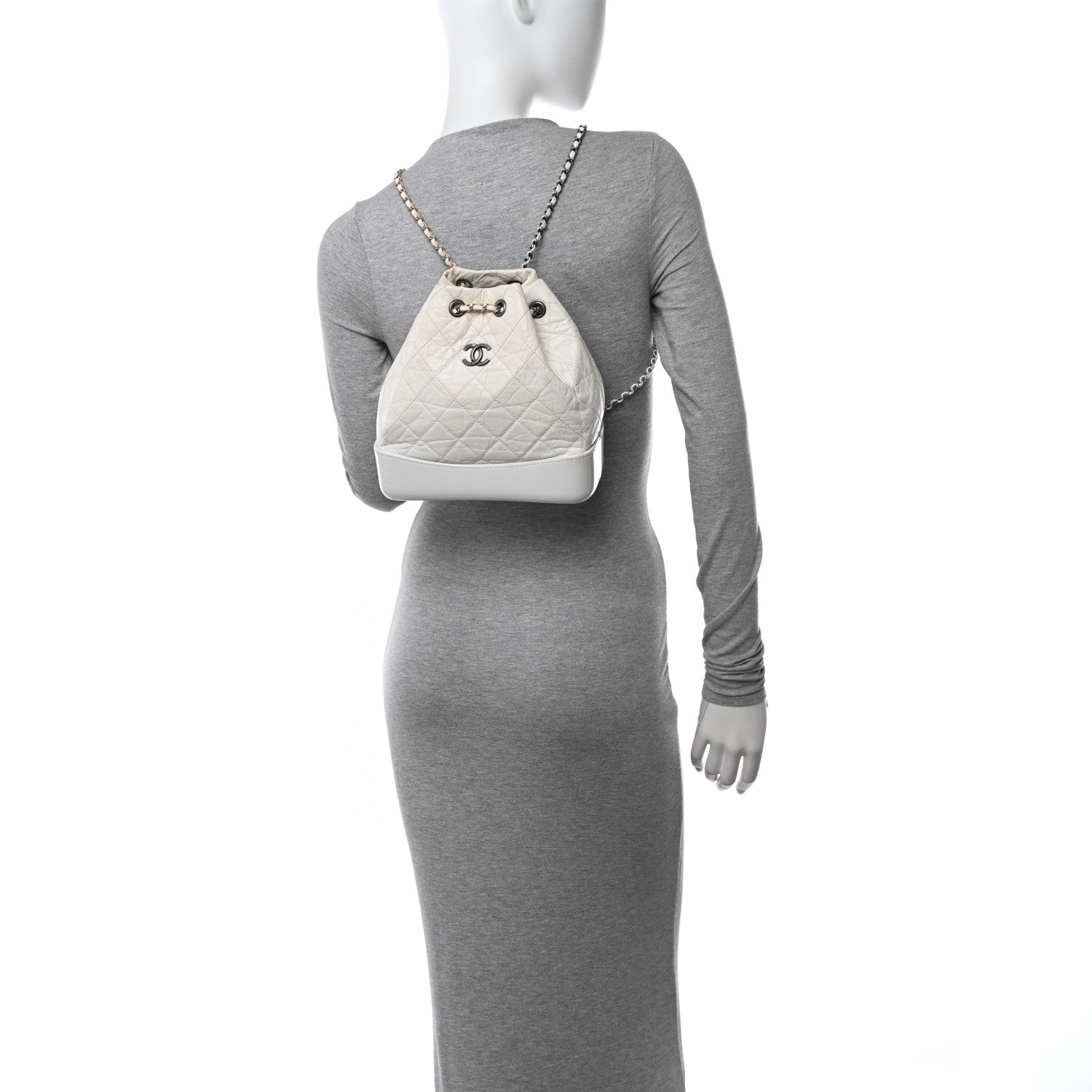 Chanel Aged Calfskin Quilted Small Gabrielle Backpack White 2 of 16