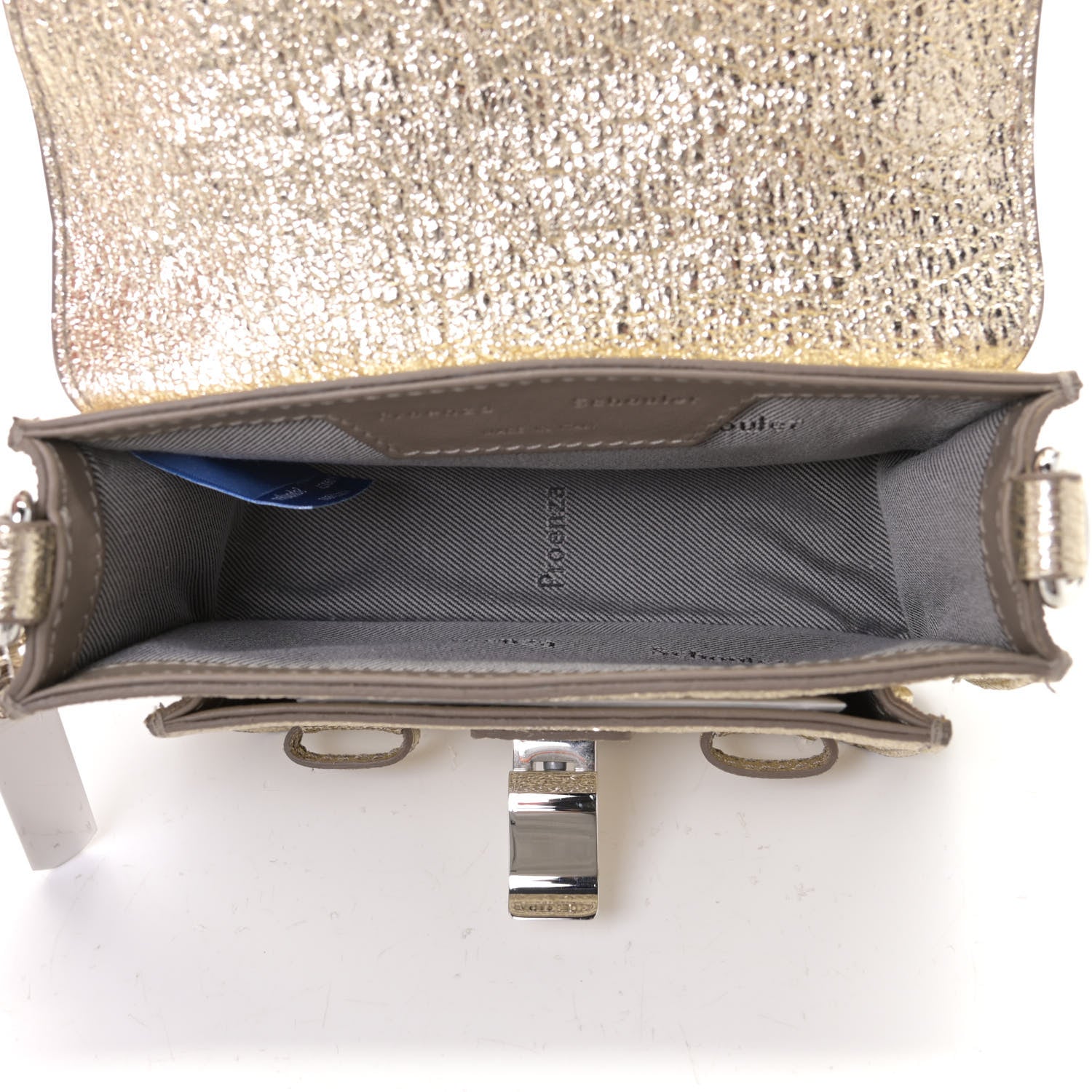 Proenza Schouler Textured Metallic Lambskin Micro PS1 Satchel Light Gold 6 of 6