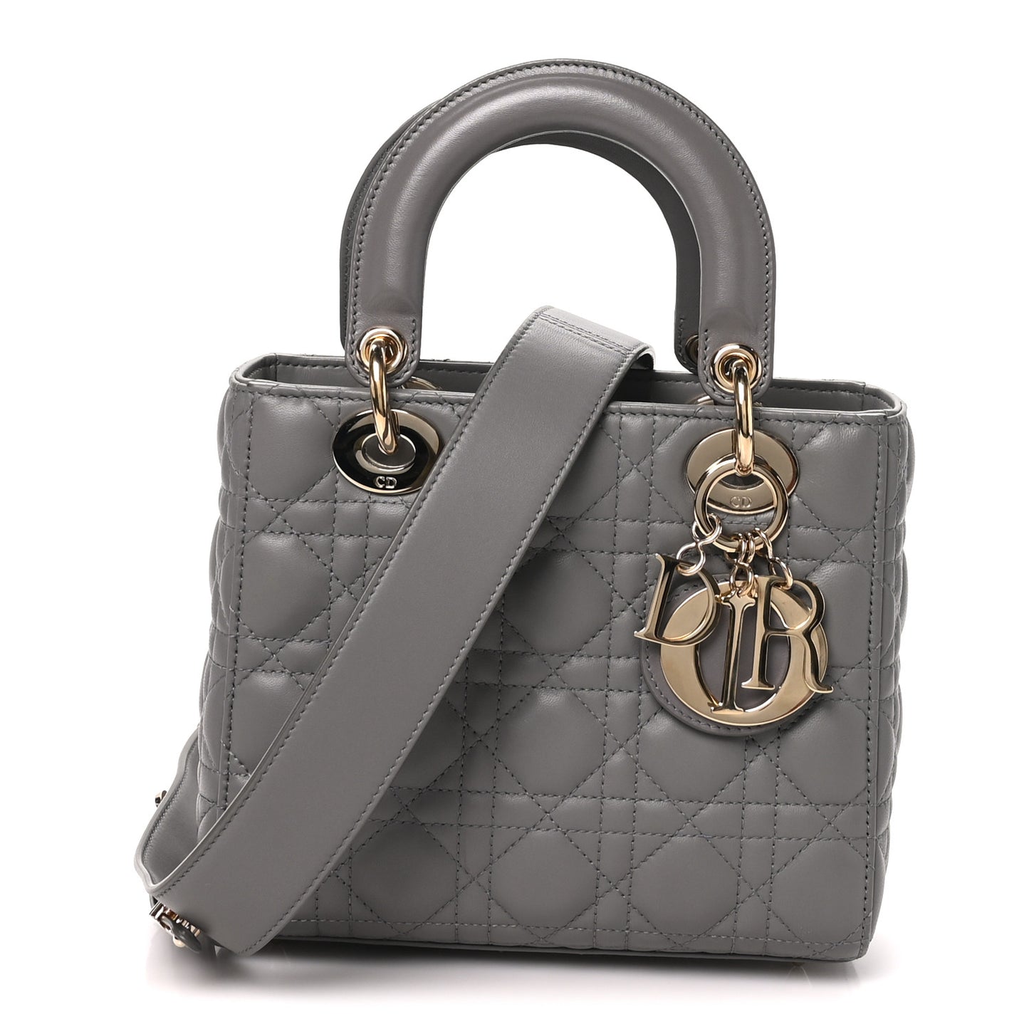 Lambskin Cannage Small My ABCDior Lady Dior Grey