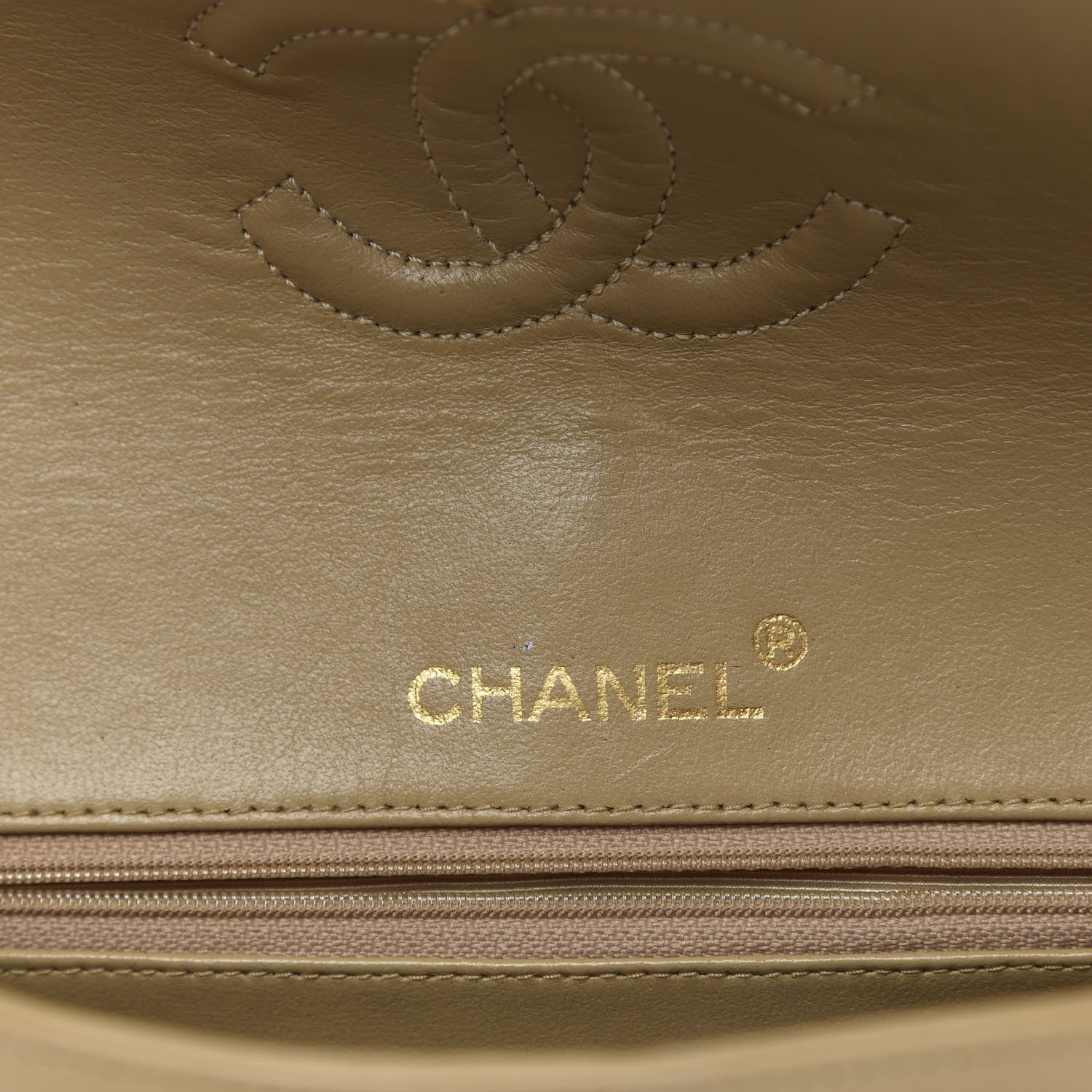 Chanel Lambskin Quilted Medium Double Flap Beige 8 of 14
