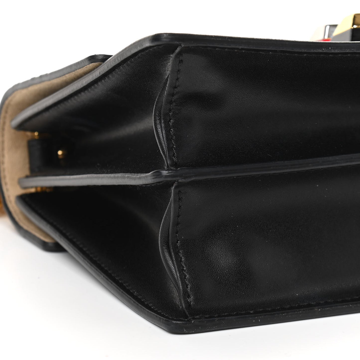 Vitello Liberty Bi-Color FF 1974 Embossed Small Kan I Shoulder Bag Black Maya