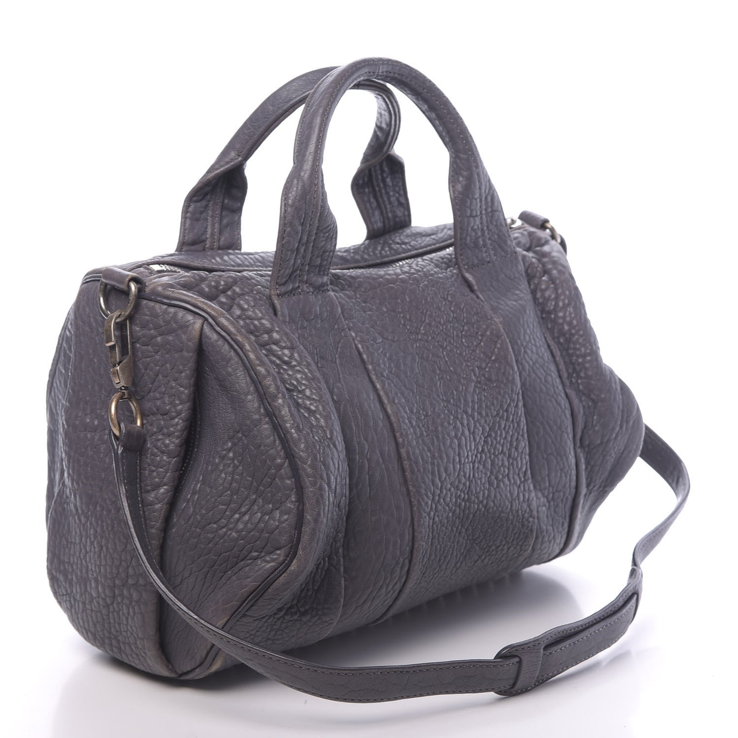 Alexander Wang Pebbled Lambskin Rocco Tundra Silver Hardware 3 of 12