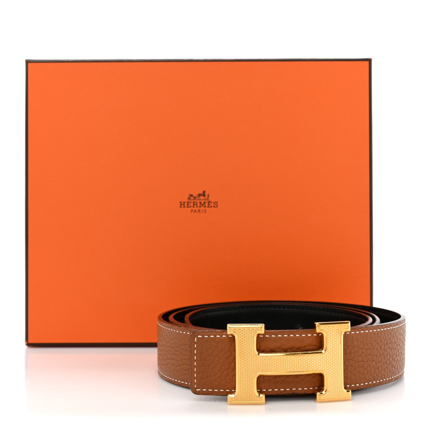 Box Togo 32mm Guilloche H Belt 95 38 Black Gold