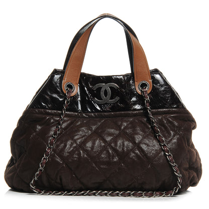Chanel Iridescent Calfskin Large In The Mix Tote Dark Brown 1 of 7