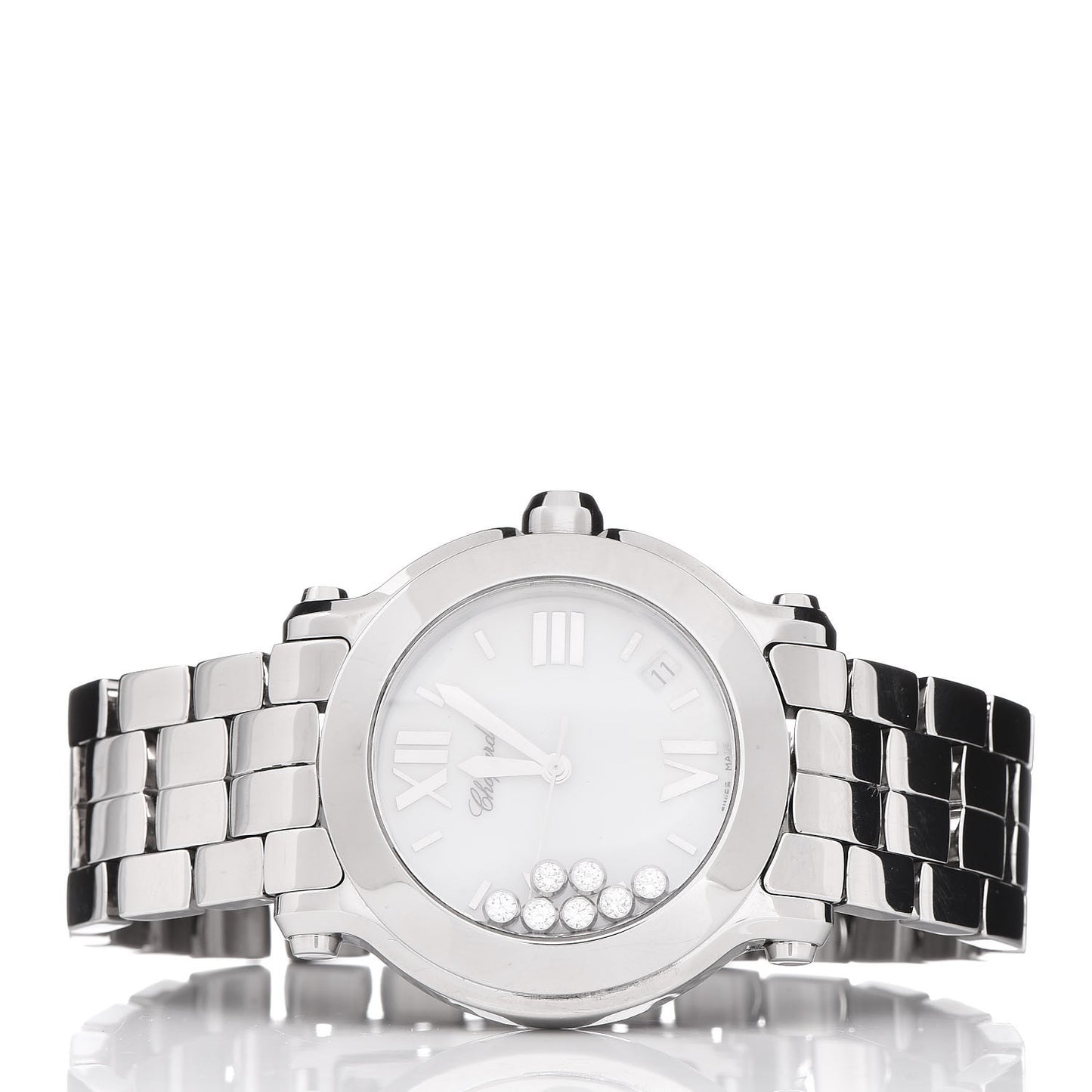Stainless Steel 7 Diamond 36mm Happy Sport Quartz Watch