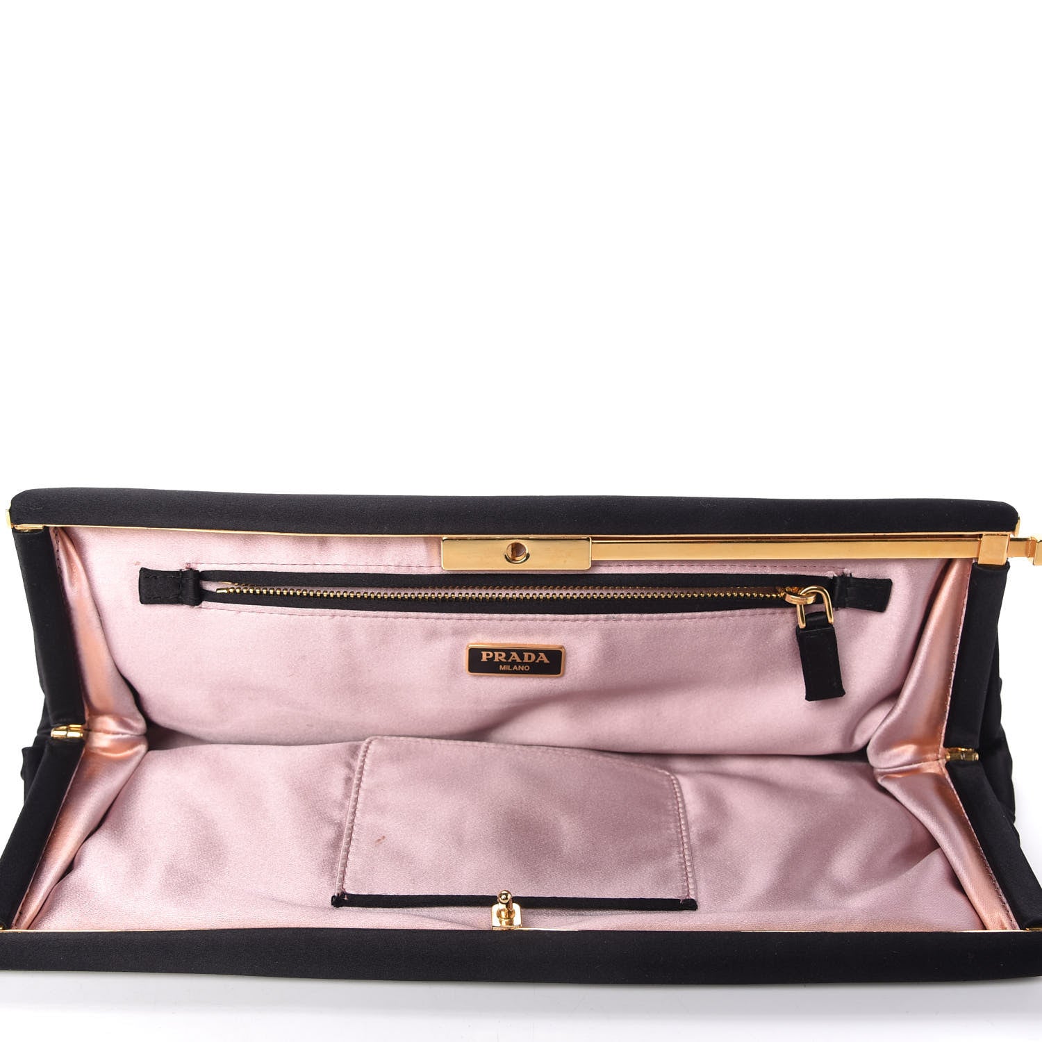 Prada Satin Pochette Clutch Black 4 of 10