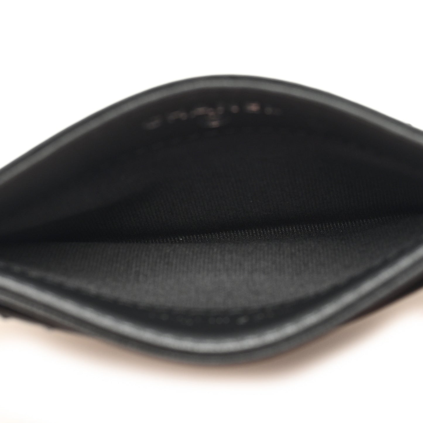Lambskin Quilted Card Holder Dark Grey