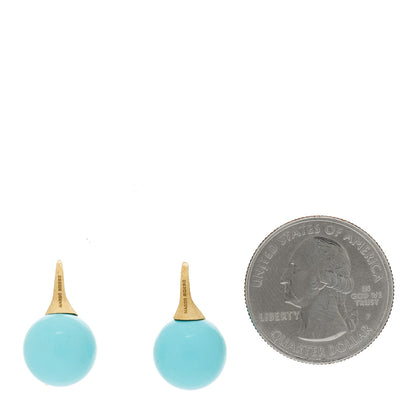 Marco Bicego 18K Yellow Gold Turquoise Africa Boules Drop Earrings 2 of 5