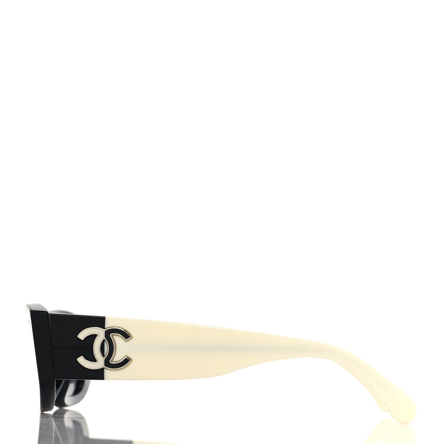 Acetate Rectangle Sunglasses 5525 Black White