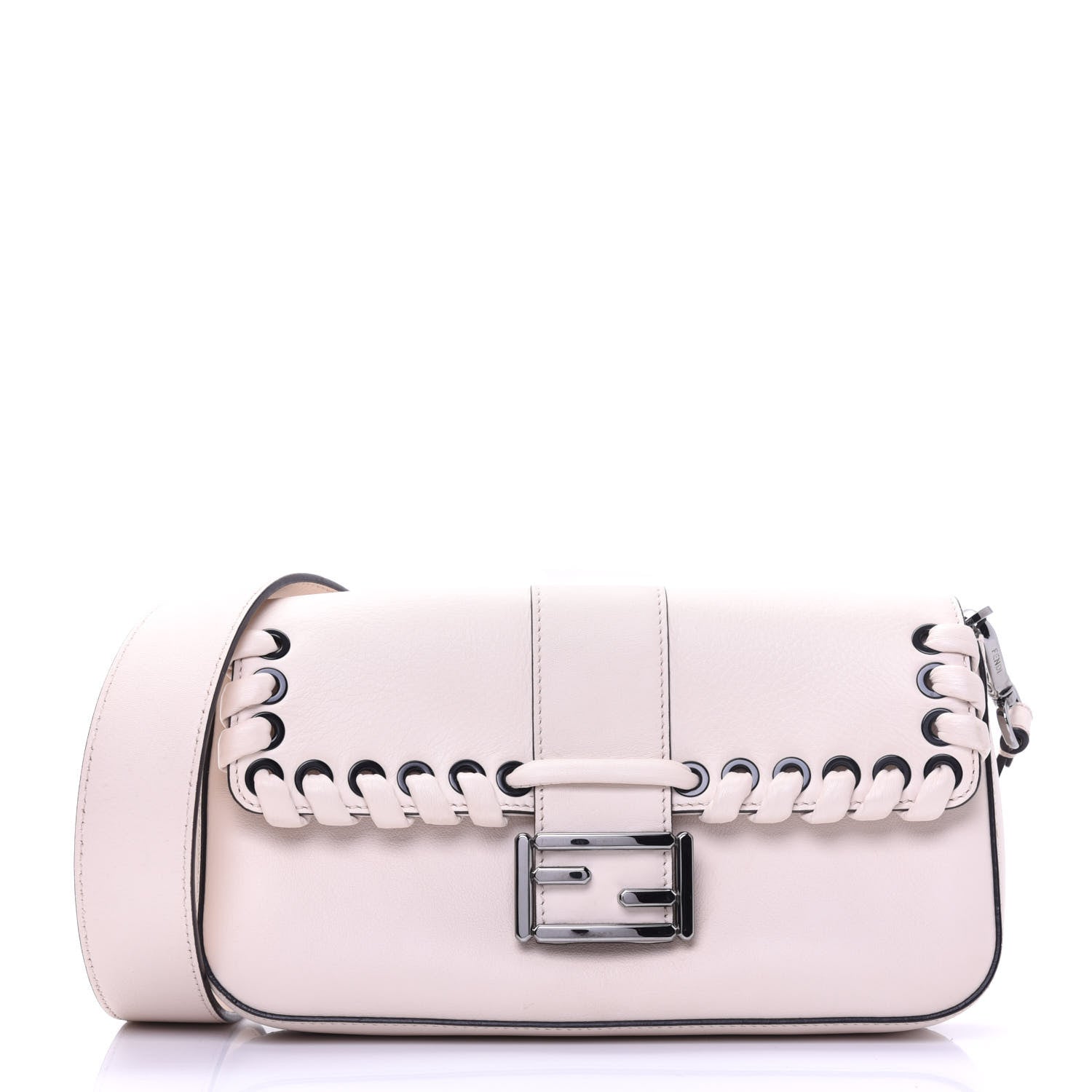 Fendi Vitello Dolce Lace Up Baguette Camelia 1 of 19