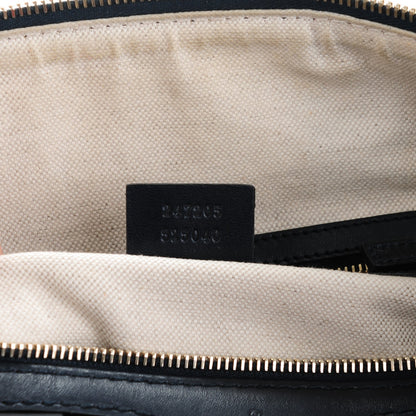 Gucci Monogram Selleria Calfskin Vintage Web Medium Boston Beige Blue 8 of 8