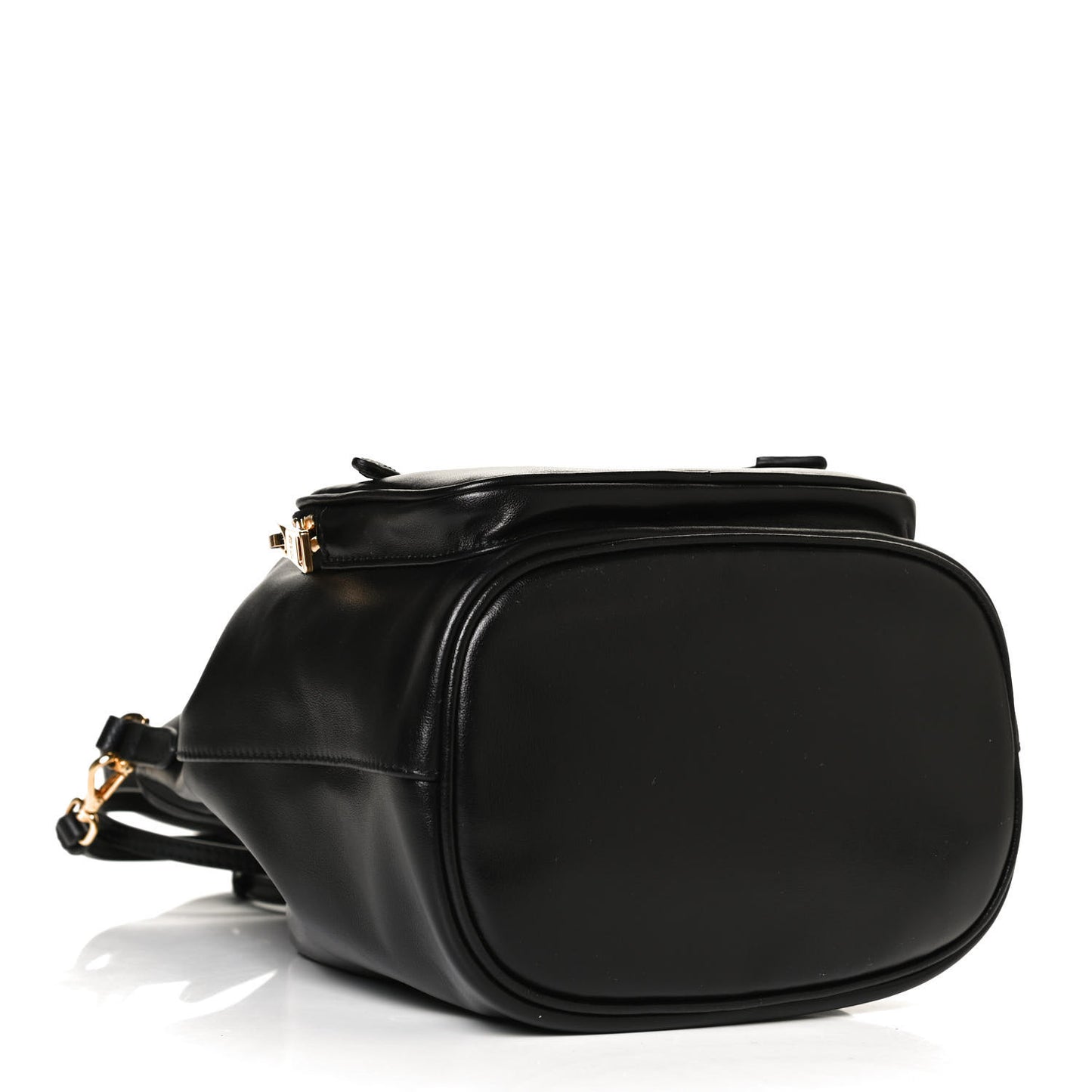 Light Calfskin Saffiano Mini Bucket Crossbody Bag Black
