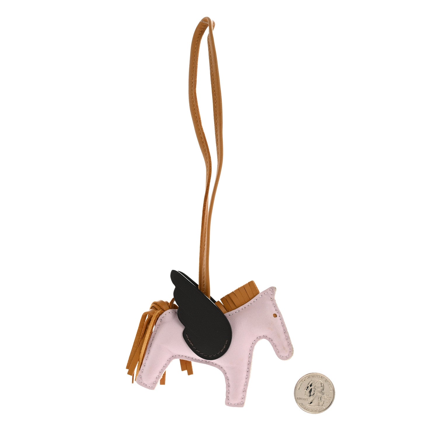 Hermes Milo Lambskin Grigri Rodeo Pegase Horse Bag Charm PM Mauve Pale Sesame Ebene 2 of 6