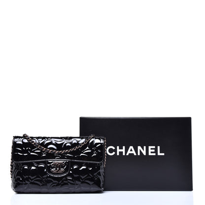 Chanel Patent Camellia Embossed Mini Flap Black 5 of 11