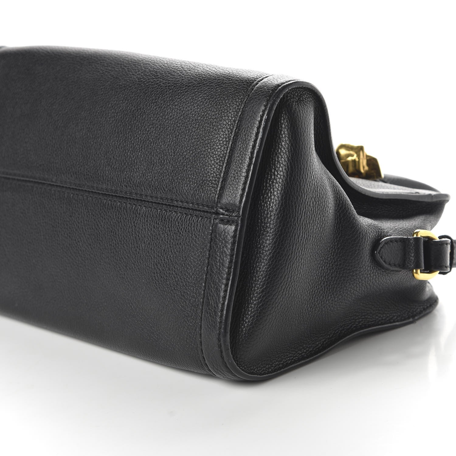 Alexander McQueen Pebbled Calfskin Small Skull Padlock Zip Around Tote Black 8 of 12