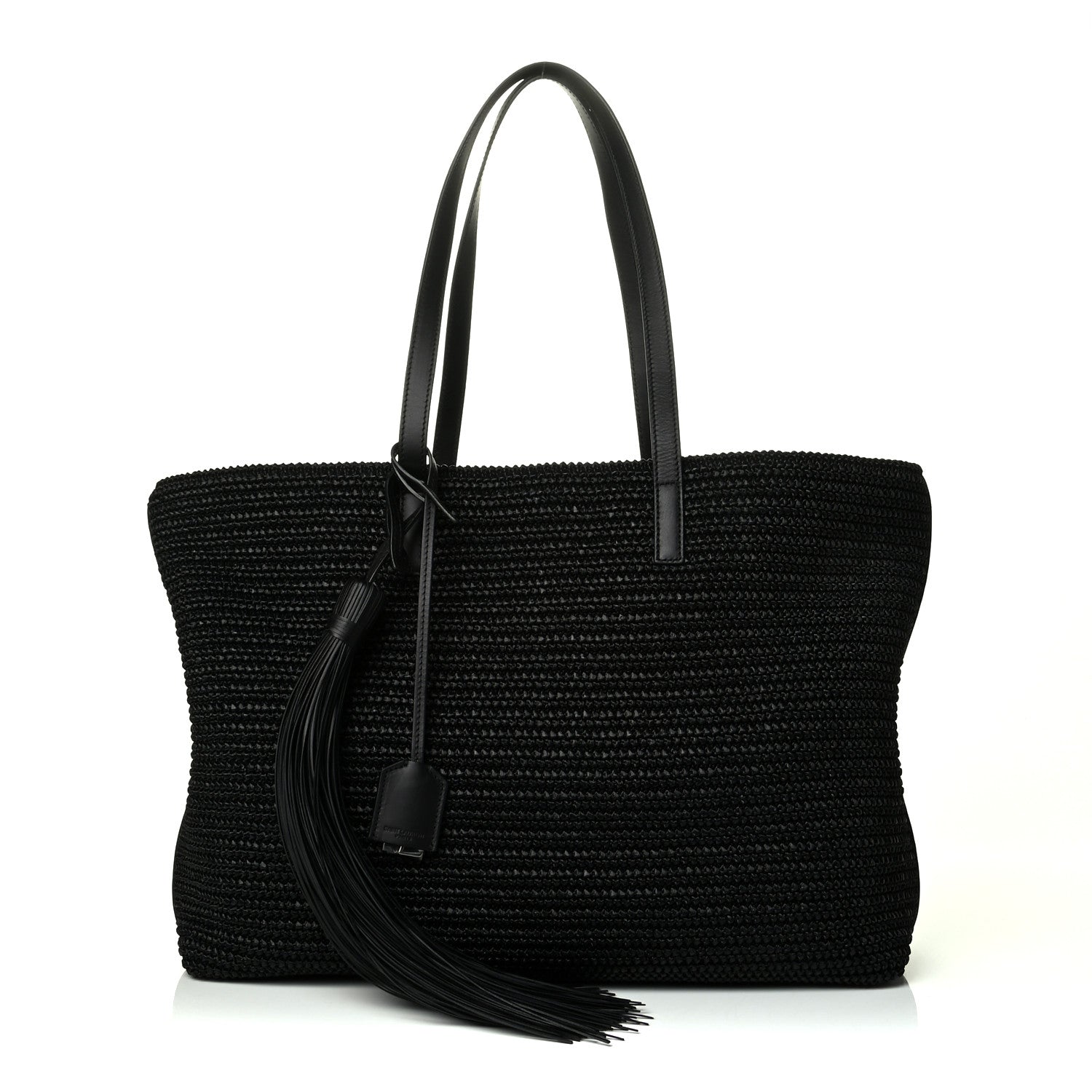 Saint Laurent Raffia Tote Black 1 of 8