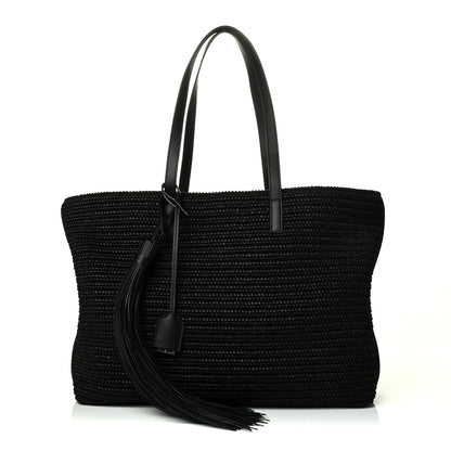 Saint Laurent Raffia Tote Black 1 of 8