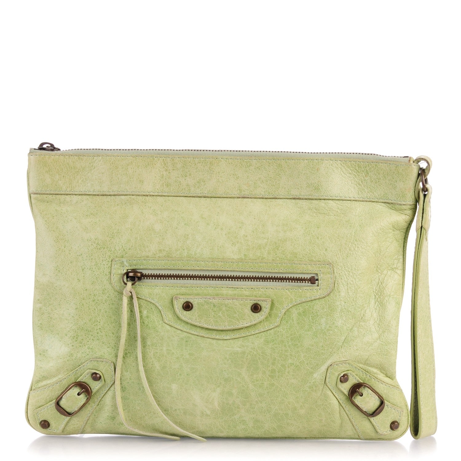 Balenciaga Chevre Flat Handle Clutch Pistachio 1 of 18