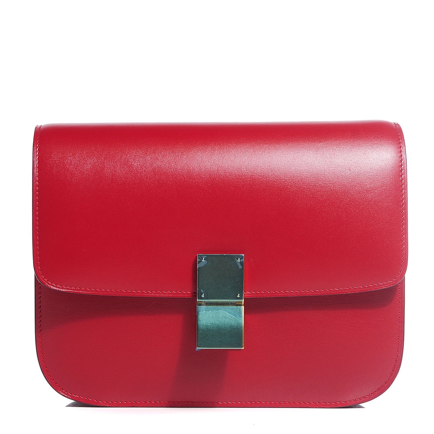 Smooth Calfskin Medium Classic Box Flap Bag Red