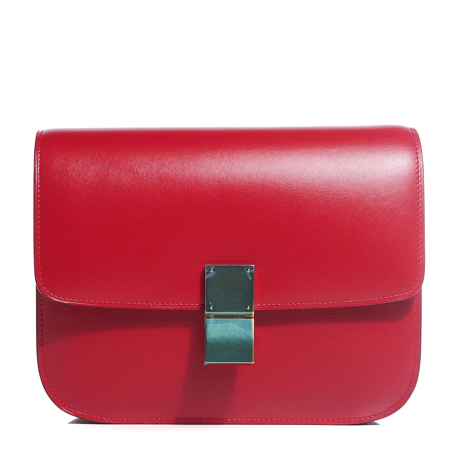 Celine Smooth Calfskin Medium Classic Box Flap Bag Red 1 of 8