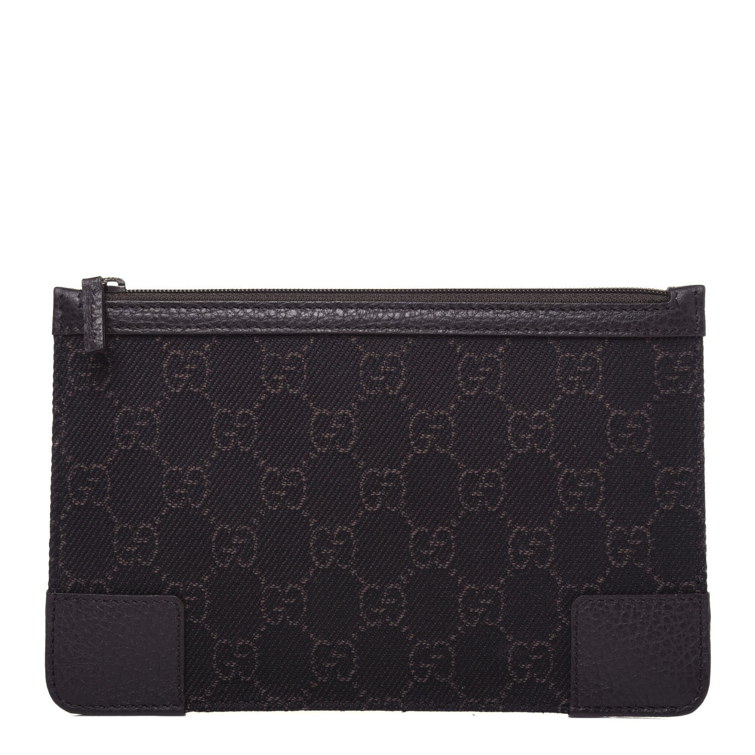 Gucci Monogram Zip Pouch Dark Brown 1 of 10