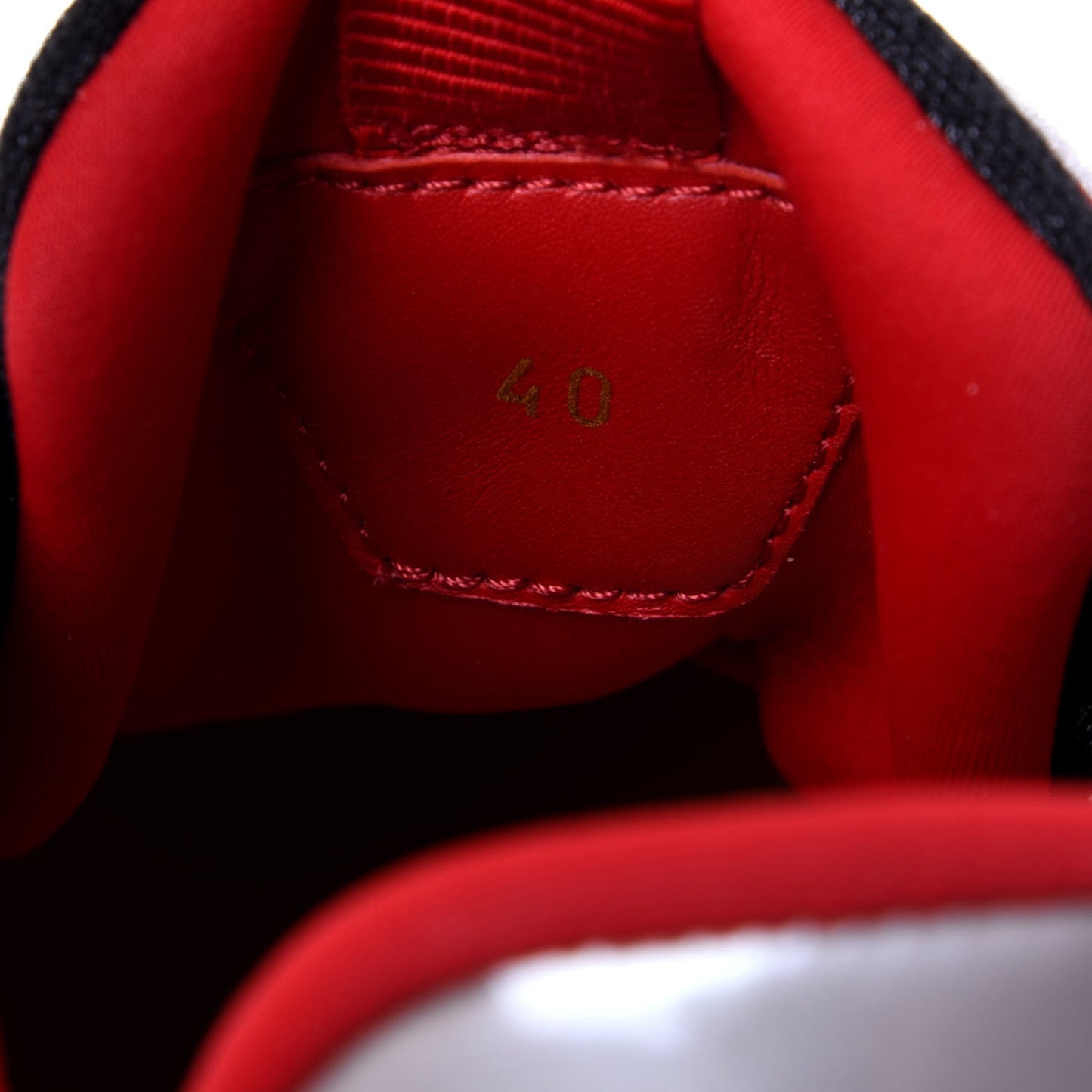 Mesh Suede Red Runner Flat Sneaker 40 Multicolor