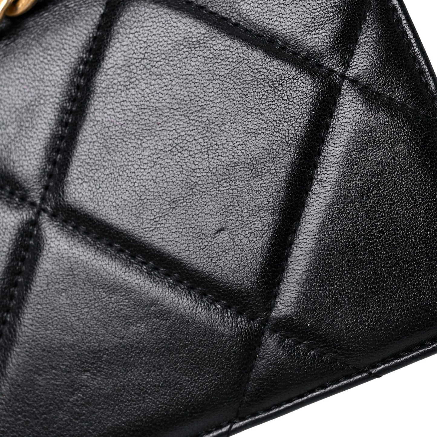 Goatskin Quilted Chanel 19 Wallet On Chain WOC Black