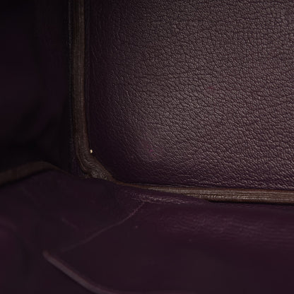 Hermes Taurillon Clemence Birkin 35 Raisin 35 of 36