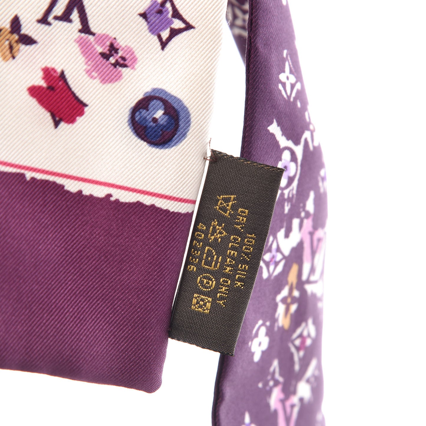 Silk Monogram Splash Bandeau Purple