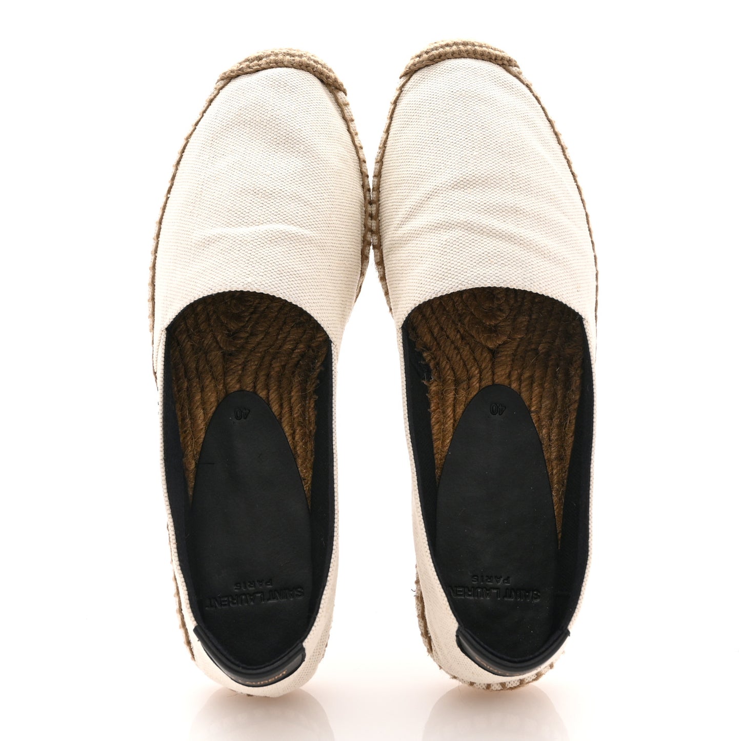 Canvas Nappa Elba Light Logo Embroidered Espadrilles 40 Ecru