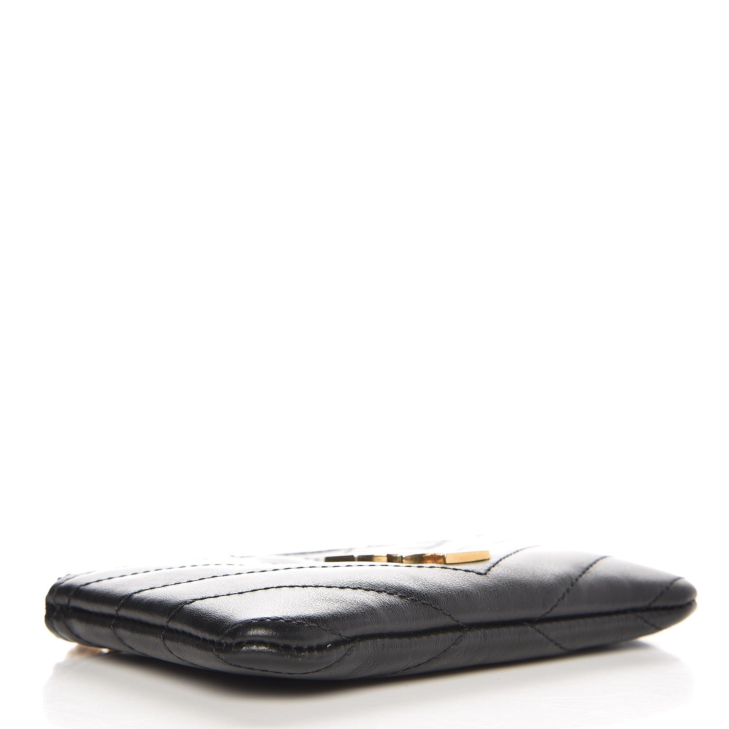Saint Laurent Calfskin Matelasse Monogram Key Pouch Black 4 of 8
