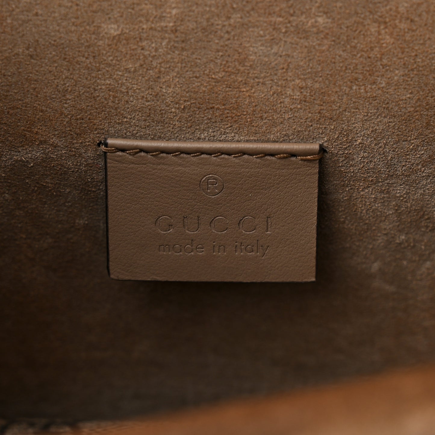 GG Supreme Monogram Suede Crystal Small Dionysus Shoulder Bag Beige Ebony Taupe