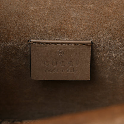 Gucci GG Supreme Monogram Suede Crystal Small Dionysus Shoulder Bag Beige Ebony Taupe 6 of 12