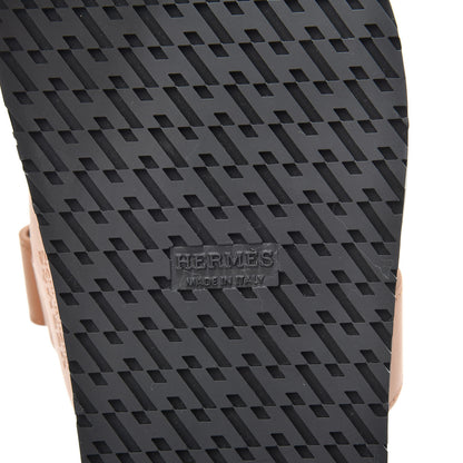 Hermes Calfskin Womens Chypre Sandals 36.5 Gold 6 of 7