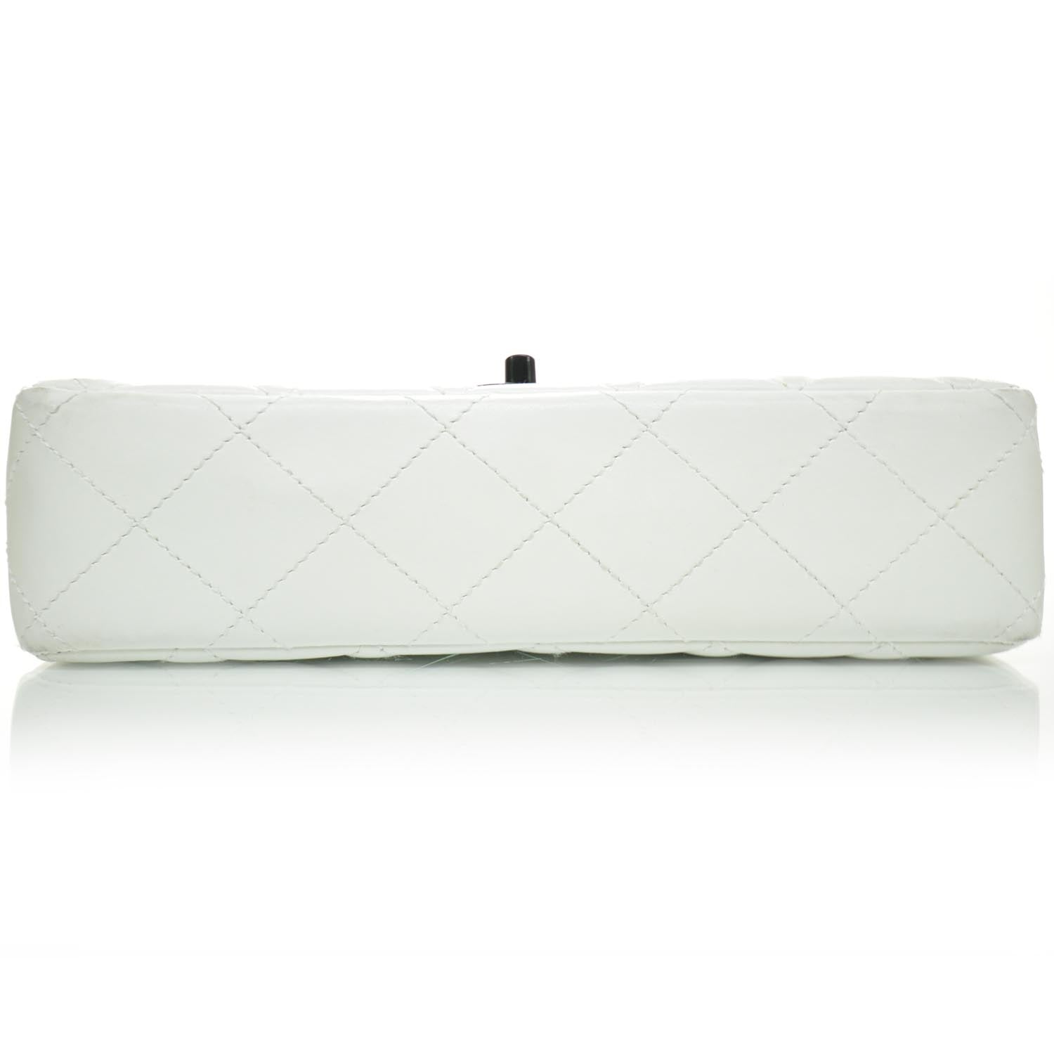 Chanel Lambskin Medium Flap w Bekko Resin Chain White 5 of 5