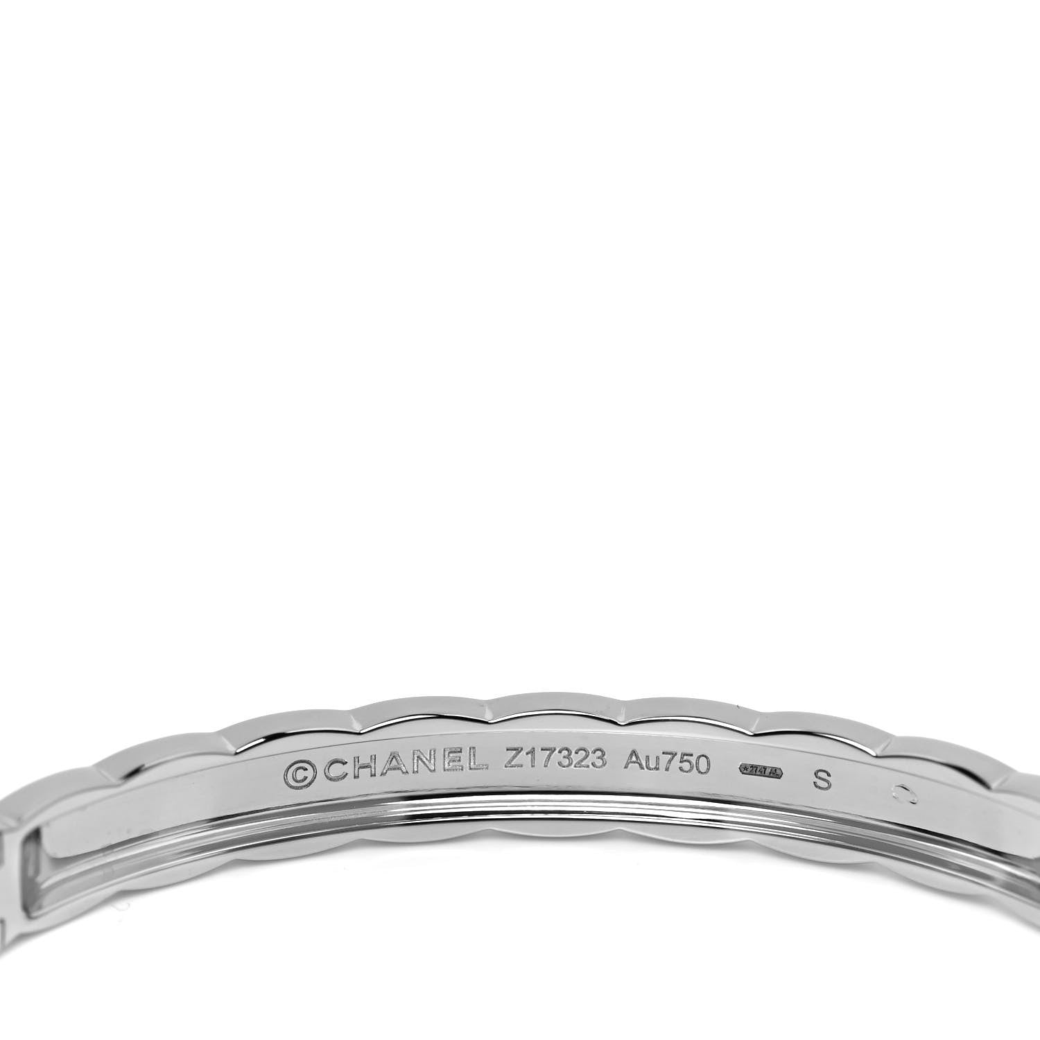 Chanel 18K White Gold Diamond Coco Crush Bracelet S 4 of 5