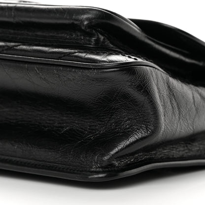 Saint Laurent Crinkled Calfskin Matelasse Monogram Medium Niki Chain Satchel Black 10 of 10