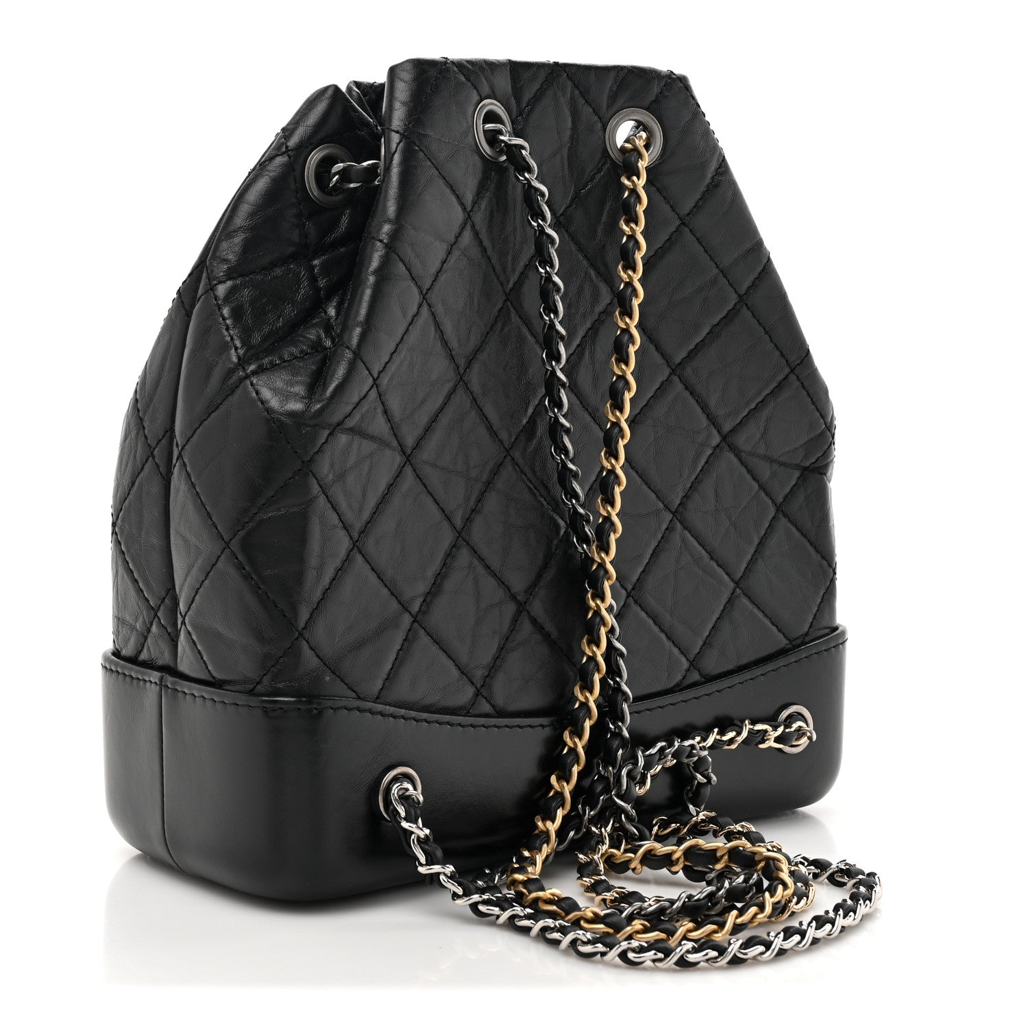 Chanel Aged Calfskin Quilted Small Gabrielle Backpack Black 3 of 11