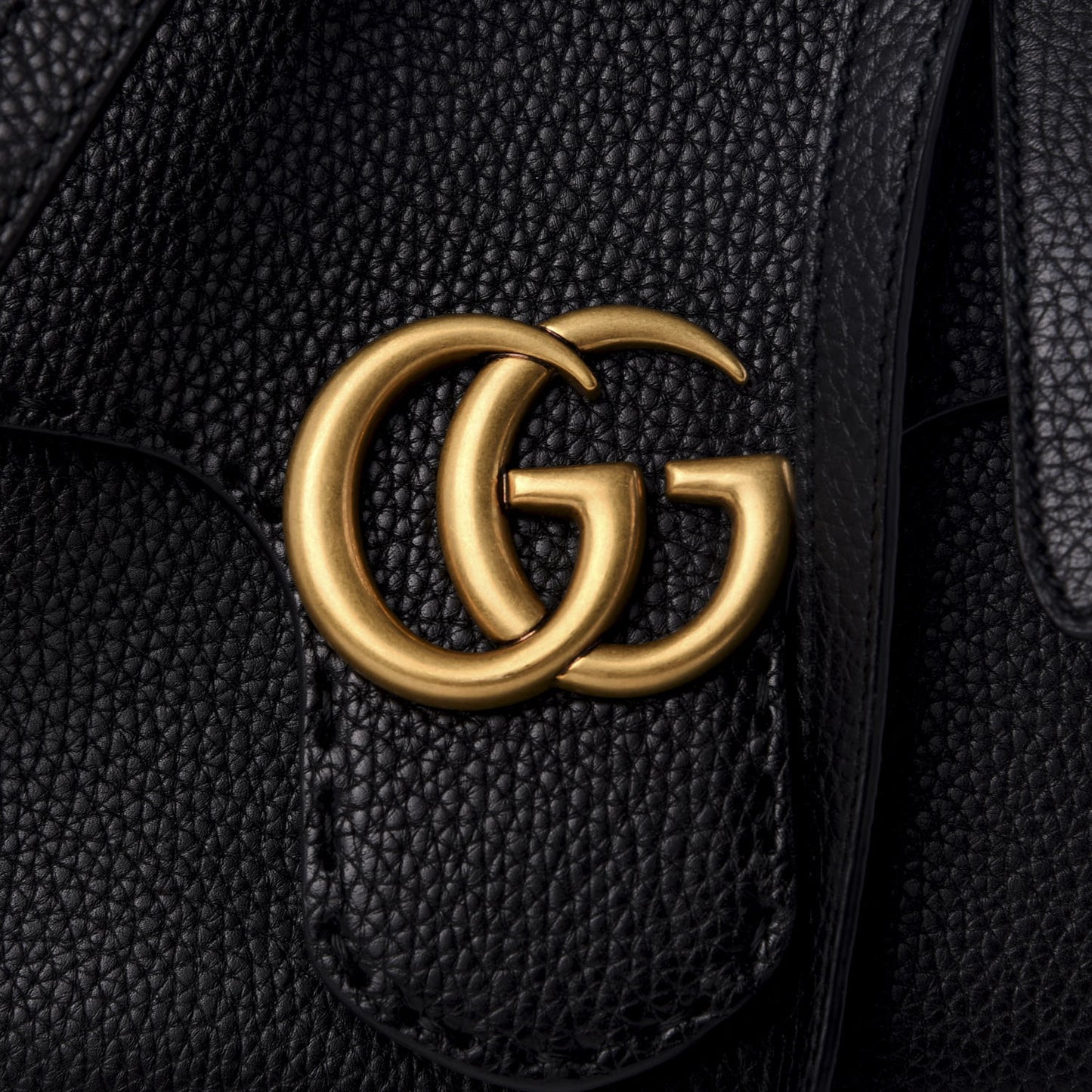 Calfskin Mini GG Marmont Top Handle Bag Black