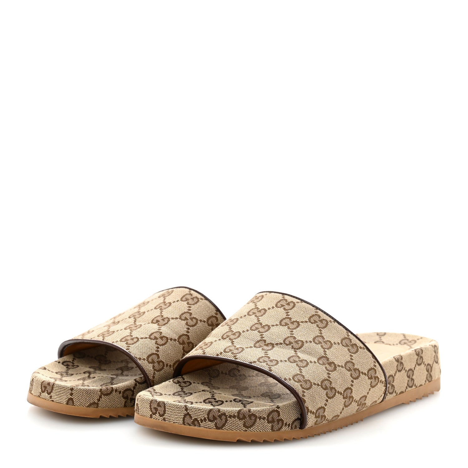 Gucci Canvas GG Monogram Mens Slide Sandals 11 Beige 4 of 10