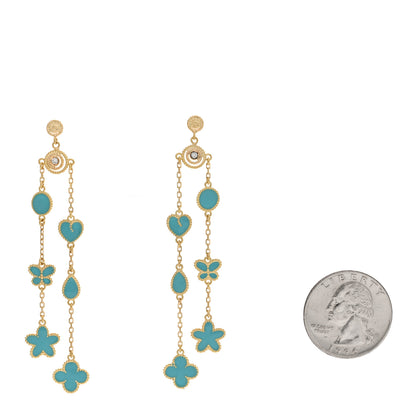 Roberto Coin 18K Yellow Gold Diamond Enamel Drop Earrings Blue 2 of 4