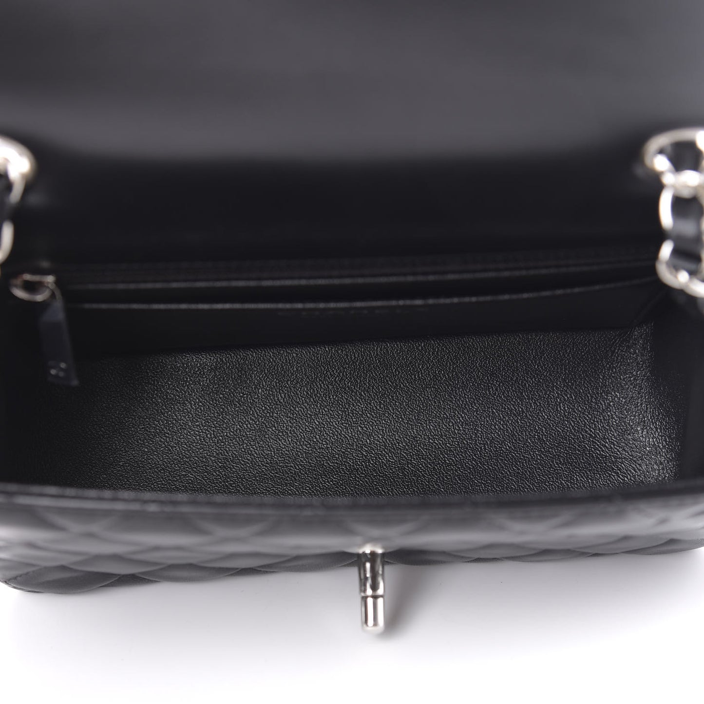 Lambskin Quilted Mini Rectangular Flap Black