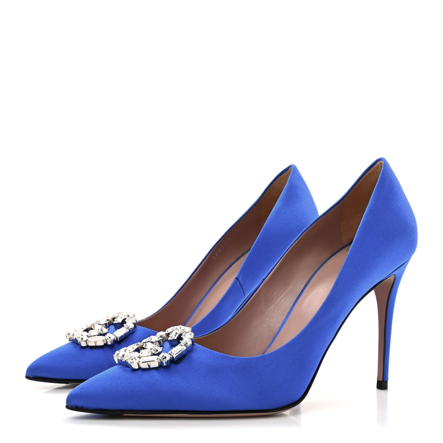 Gucci Satin Sparkling GG Pumps 38 Deep Zaffiro 4 of 12